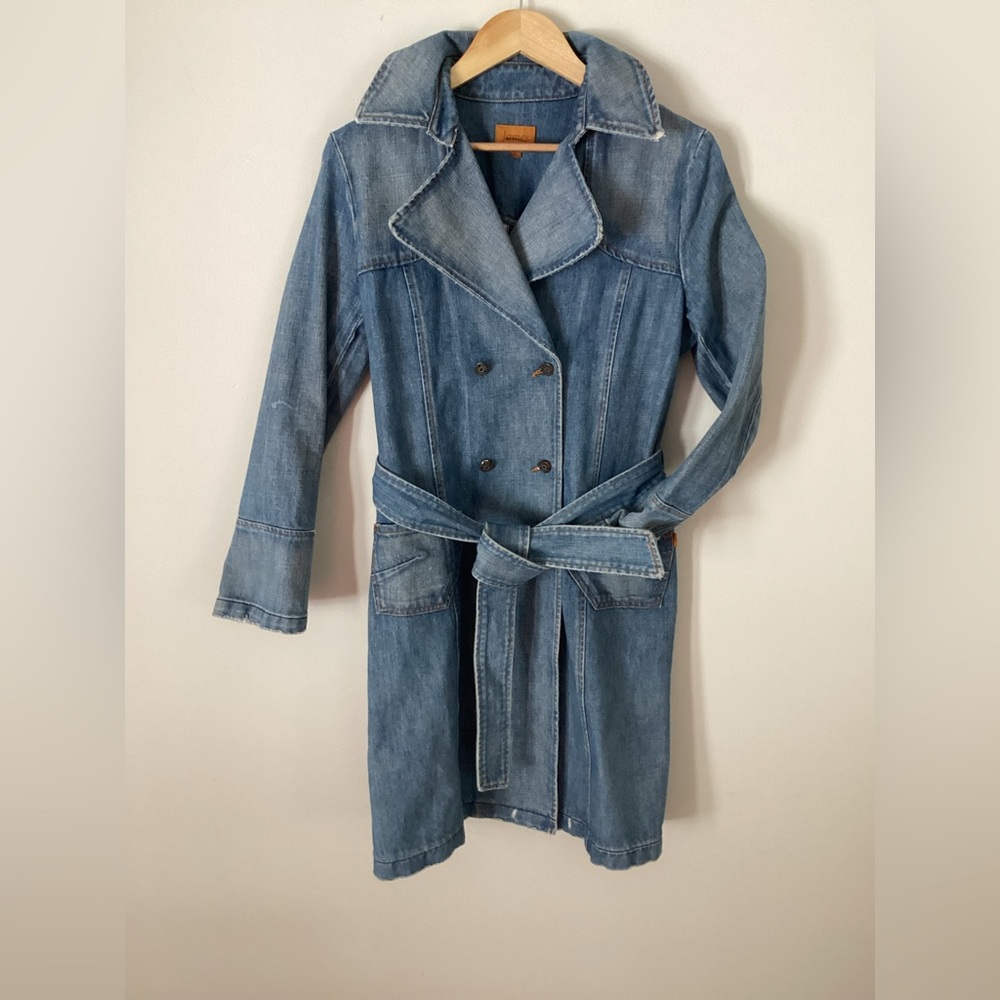 James preserved denim trench jacket.